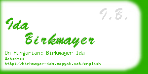 ida birkmayer business card